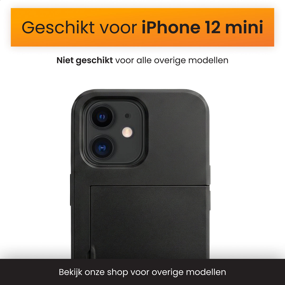 R2B iPhone 12 Mini Hoesje met Pasjeshouder - Incl. Screenprotector - 3 Pasjes - Telefoonhoesje