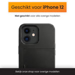 R2B iPhone 12 + 12 Pro Hoesje met Pasjeshouder - Screenprotector - 3 Pasjes - Stevig & Beschermend - Zwart