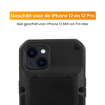 R2B iPhone 12 + 12 Pro Hoesje met Pasjeshouder - Screenprotector - 4 Pasjes - Robuust & Beschermend - Zwart