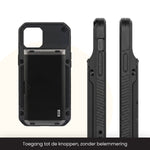 R2B iPhone 12 + 12 Pro Hoesje met Pasjeshouder - Screenprotector - 4 Pasjes - Robuust & Beschermend - Zwart