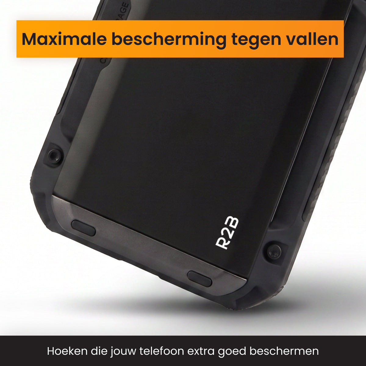 R2B iPhone 12 + 12 Pro Hoesje met Pasjeshouder - Screenprotector - 4 Pasjes - Robuust & Beschermend - Zwart