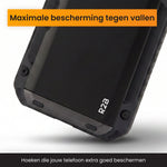 R2B iPhone 12 + 12 Pro Hoesje met Pasjeshouder - Screenprotector - 4 Pasjes - Robuust & Beschermend - Zwart