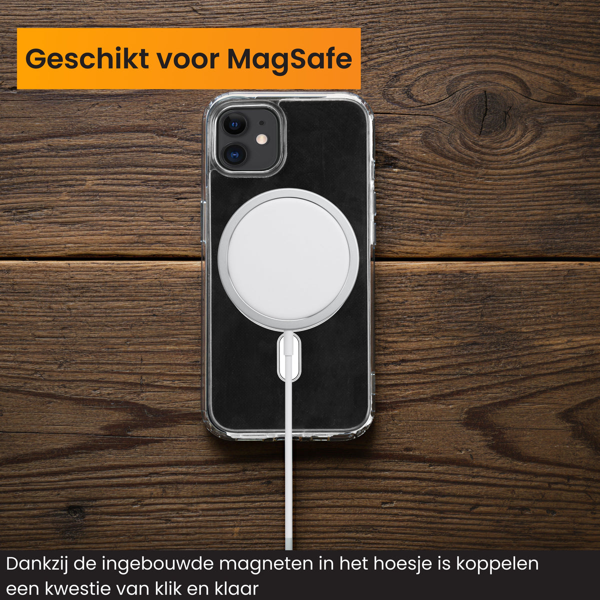 R2B iPhone 12 & 12 Pro MagSafe Hoesje - Screenprotector - Licht & Stevig - Transparant