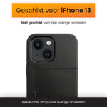 R2B iPhone 13 Hoesje met Pasjeshouder - Screenprotector - 3 Pasjes - Stevig & Beschermend - Zwart - Telefoonhoesje