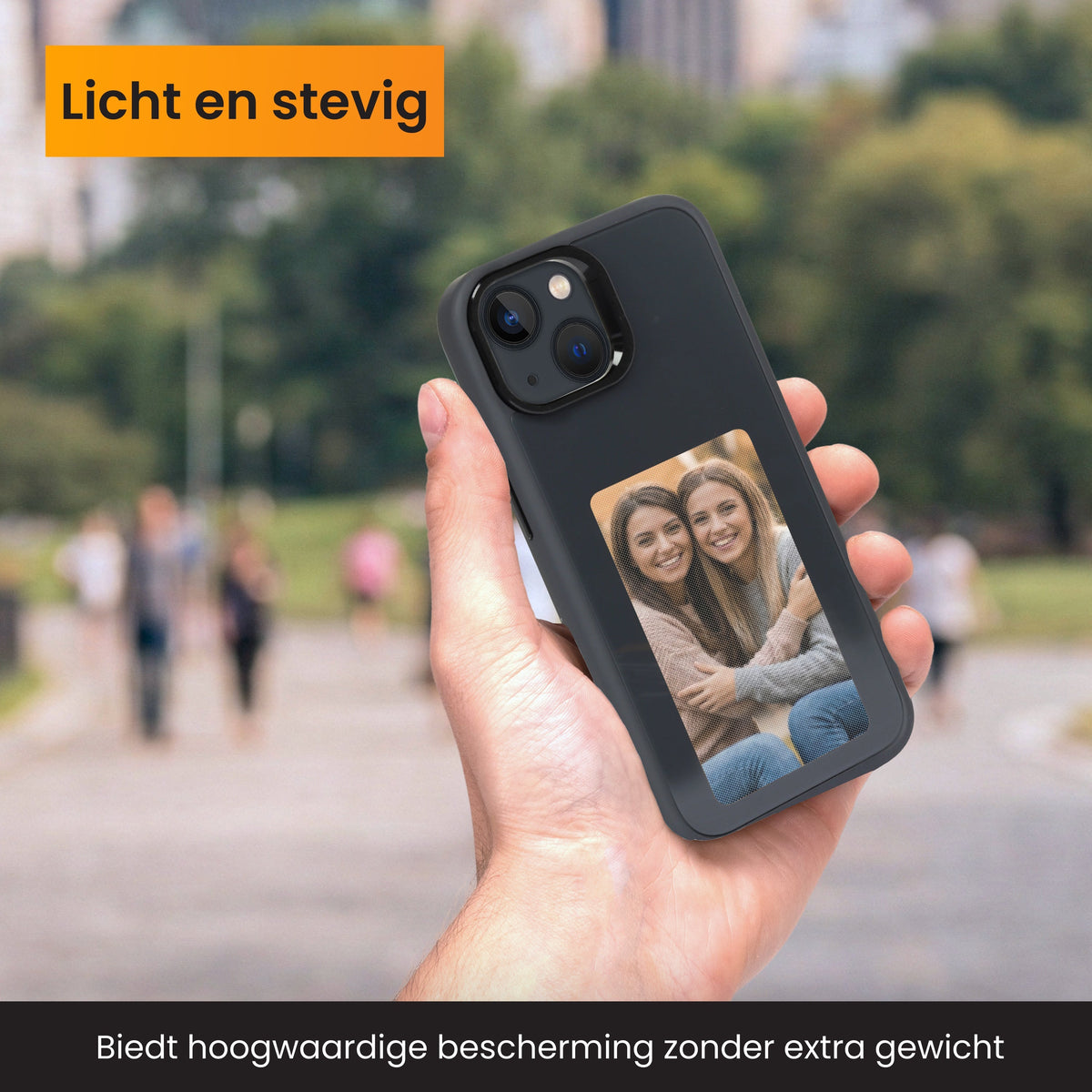 R2B iPhone 14 Hoesje met Foto - Incl. Screenprotector - Zwart - Telefoonhoesje
