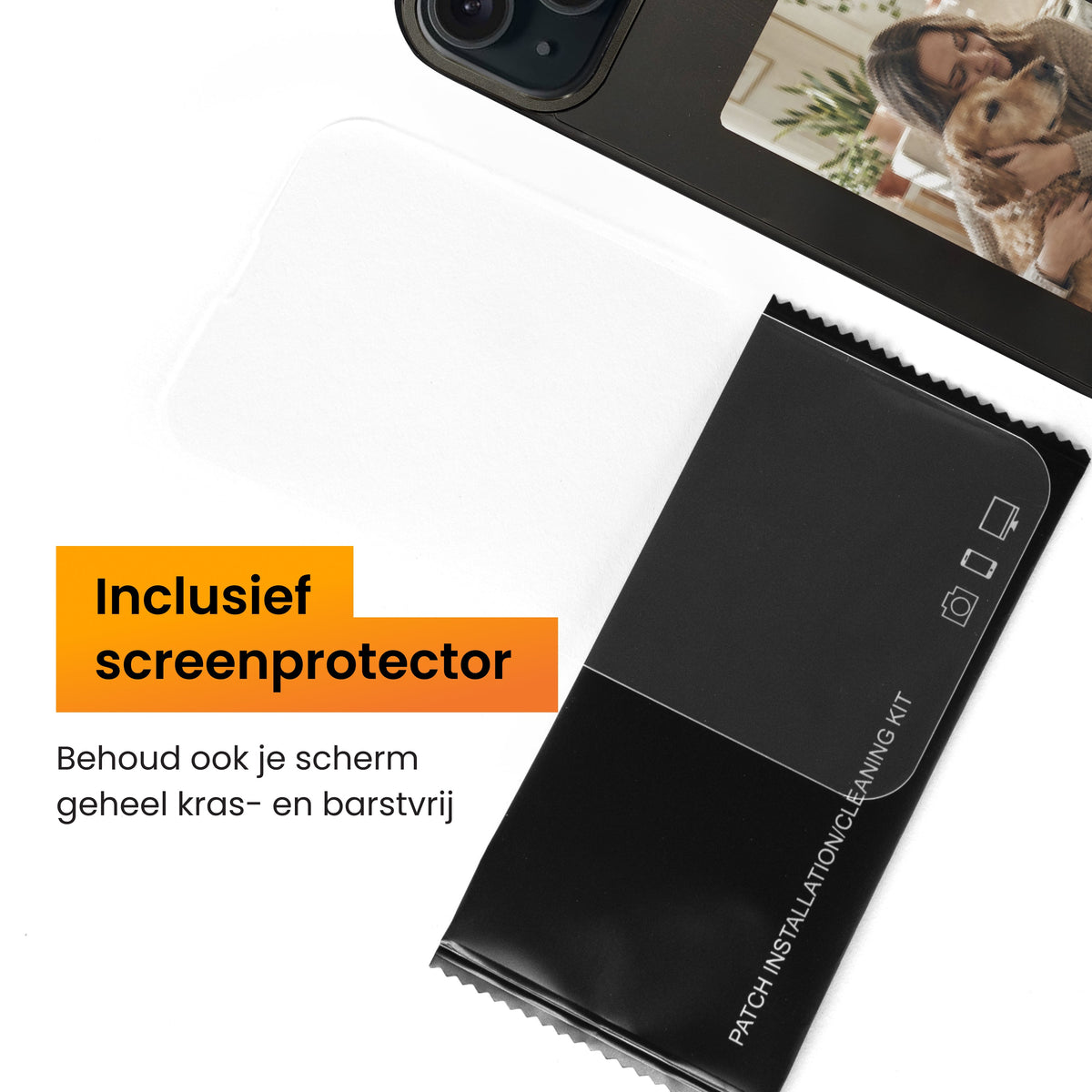 R2B iPhone 14 Hoesje met Foto - Incl. Screenprotector - Zwart - Telefoonhoesje
