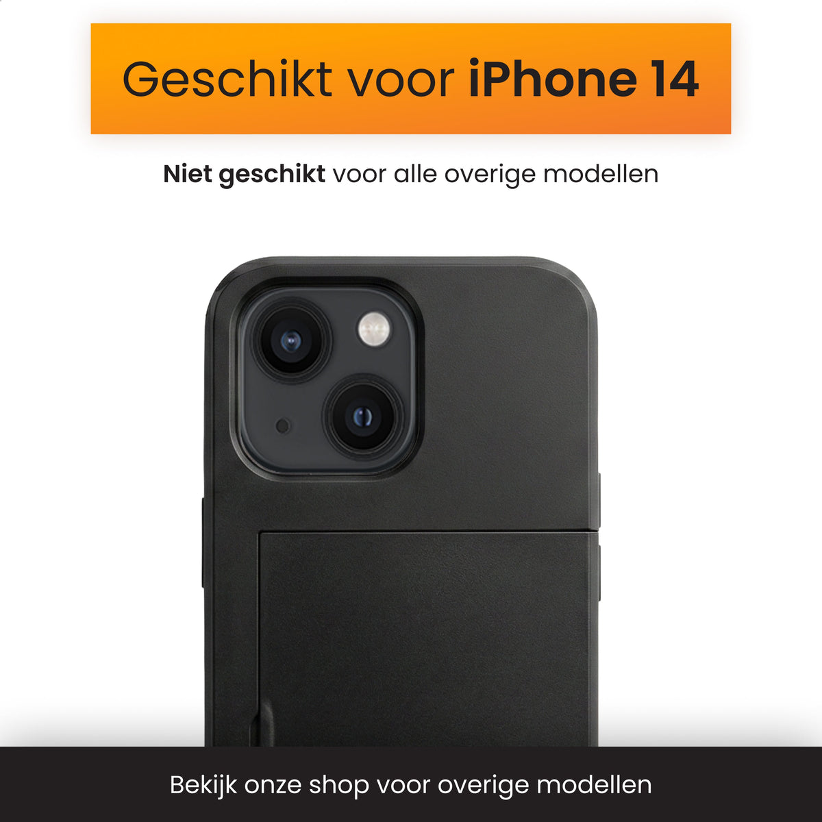 R2B iPhone 14 Hoesje met Pasjeshouder - Incl. Screenprotector - 3 Pasjes - Telefoonhoesje