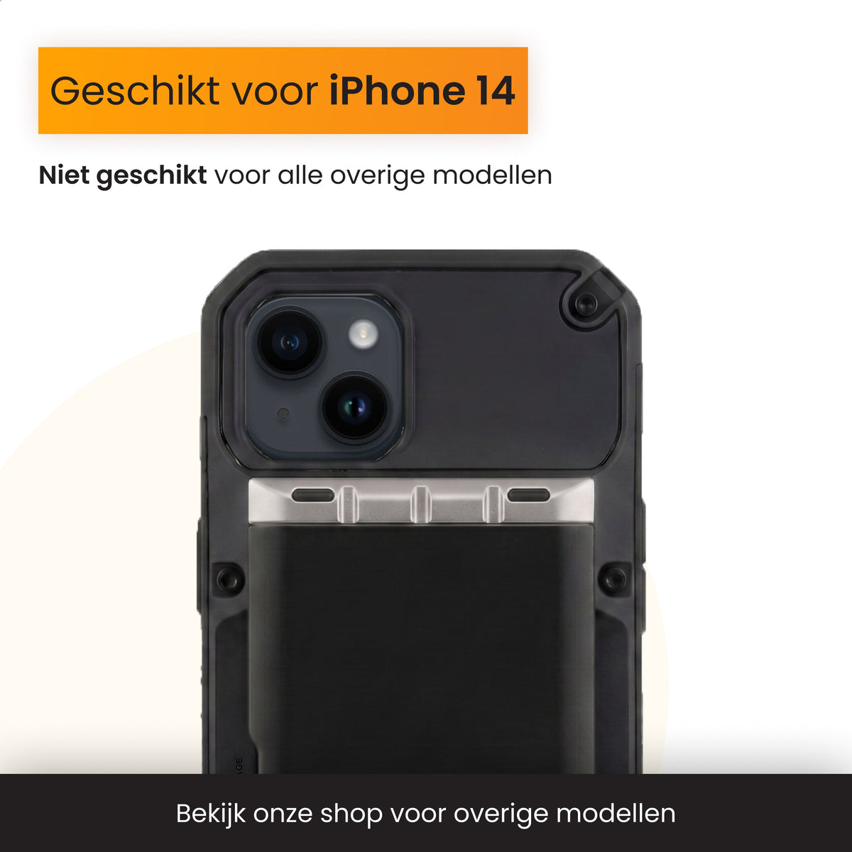 R2B iPhone 14 Hoesje met Pasjeshouder - Screenprotector - 4 Pasjes - Robuust & Beschermend - Zwart - Telefoonhoesje