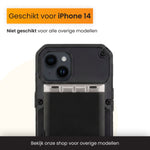 R2B iPhone 14 Hoesje met Pasjeshouder - Screenprotector - 4 Pasjes - Robuust & Beschermend - Zwart - Telefoonhoesje