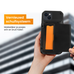 R2B iPhone 14 Hoesje met Pasjeshouder - Screenprotector - 4 Pasjes - Robuust & Beschermend - Zwart - Telefoonhoesje
