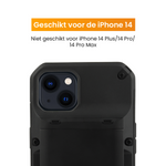 R2B iPhone 14 Hoesje met Pasjeshouder - Screenprotector - 4 Pasjes - Robuust & Beschermend - Zwart - Telefoonhoesje
