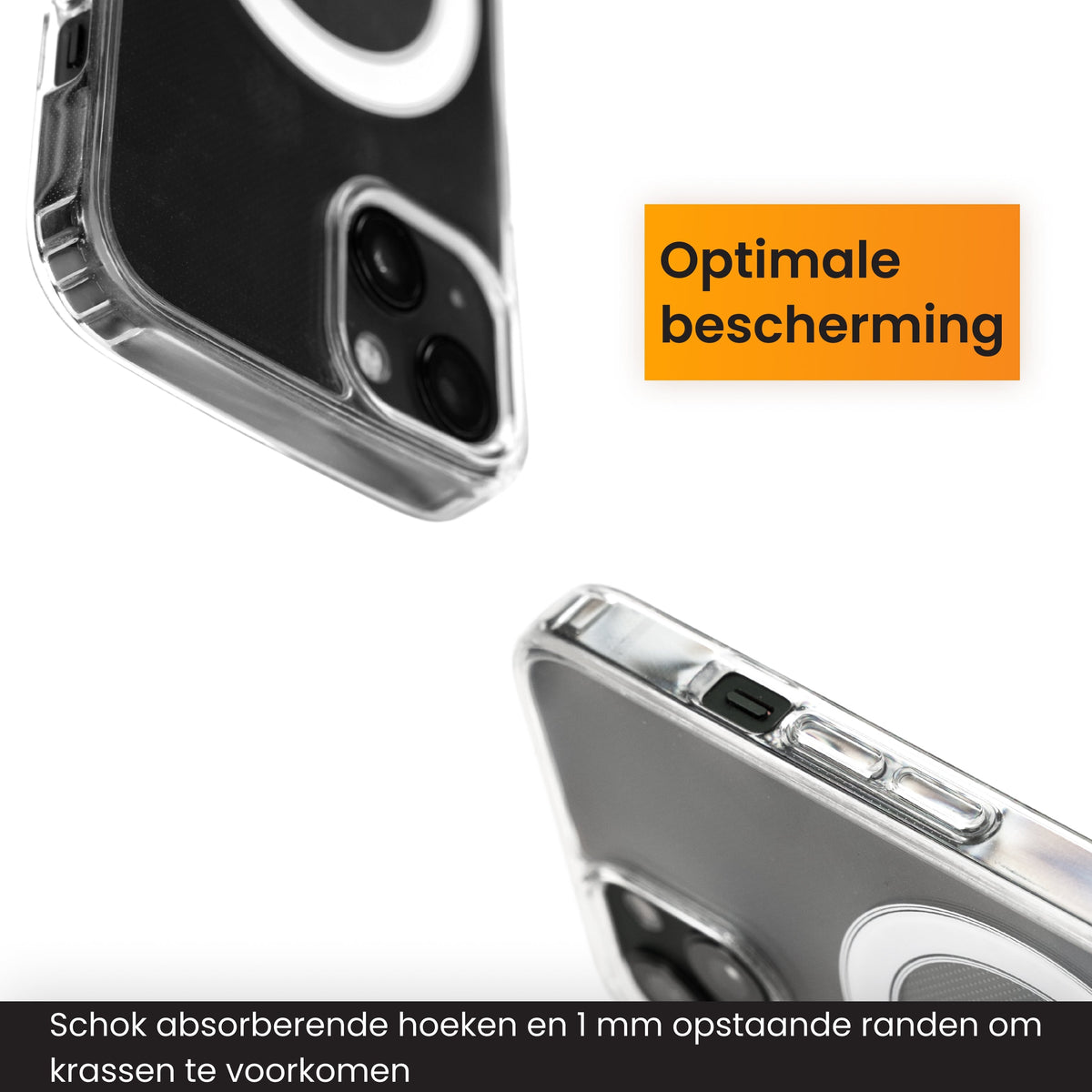R2B iPhone 14 MagSafe Hoesje - Transparant - Incl. Screenprotector - Telefoonhoesje