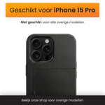 R2B iPhone 15 Pro Hoesje met Pasjeshouder - Incl. Screenprotector - 3 Pasjes - Telefoonhoesje