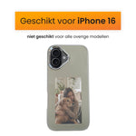 R2B iPhone 16 Hoesje met Foto - Incl. Screenprotector - Grijs - Telefoonhoesje