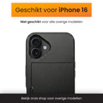 R2B iPhone 16 Hoesje met Pasjeshouder - Incl. Screenprotector - 3 Pasjes - Telefoonhoesje