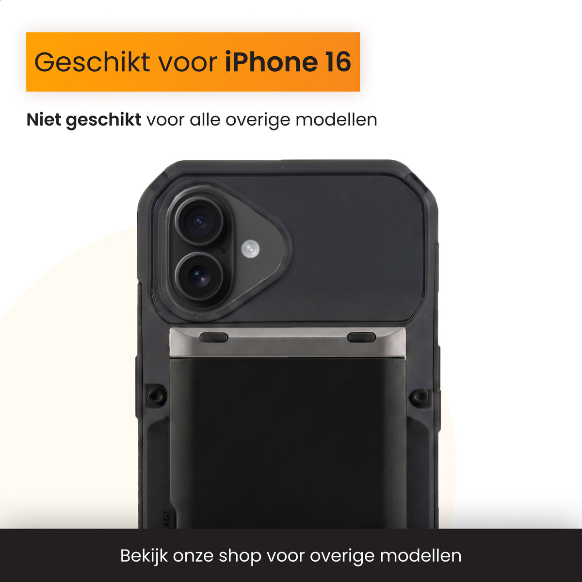 R2B iPhone 16 Hoesje met Pasjeshouder - Incl. Screenprotector - 4 Pasjes