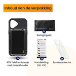 R2B iPhone 16 Hoesje met Pasjeshouder - Incl. Screenprotector - 4 Pasjes