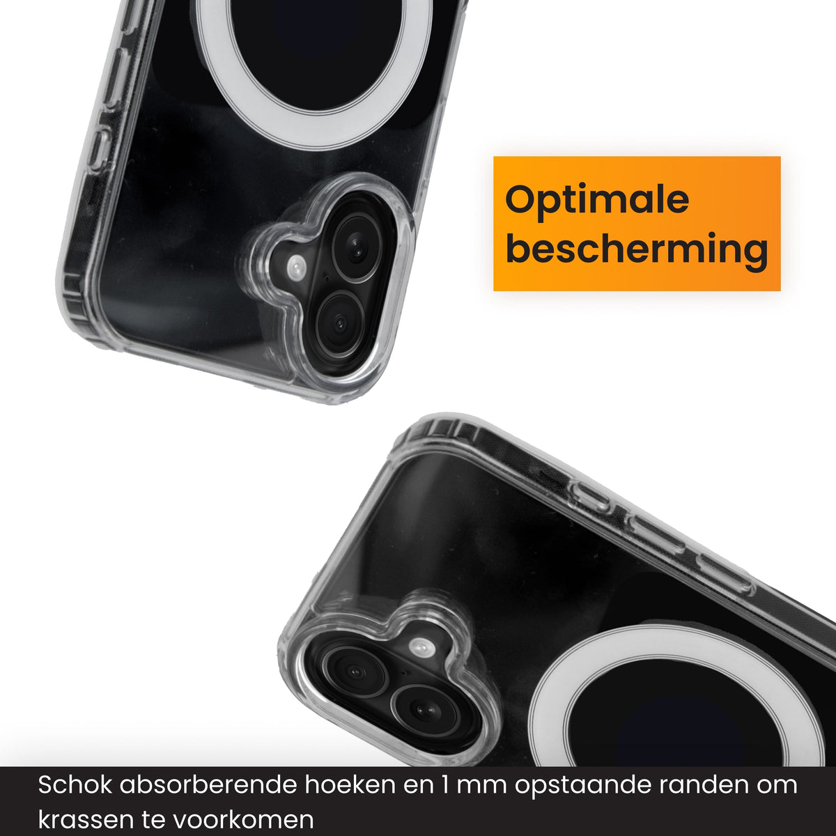 R2B iPhone 16 MagSafe Hoesje - Transparant - Incl. Screenprotector - Telefoonhoesje