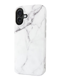 R2B iPhone 16 Marmerlook Hoesje - Screenprotector - Stijlvol & Stevig - Wit - Telefoonhoesje