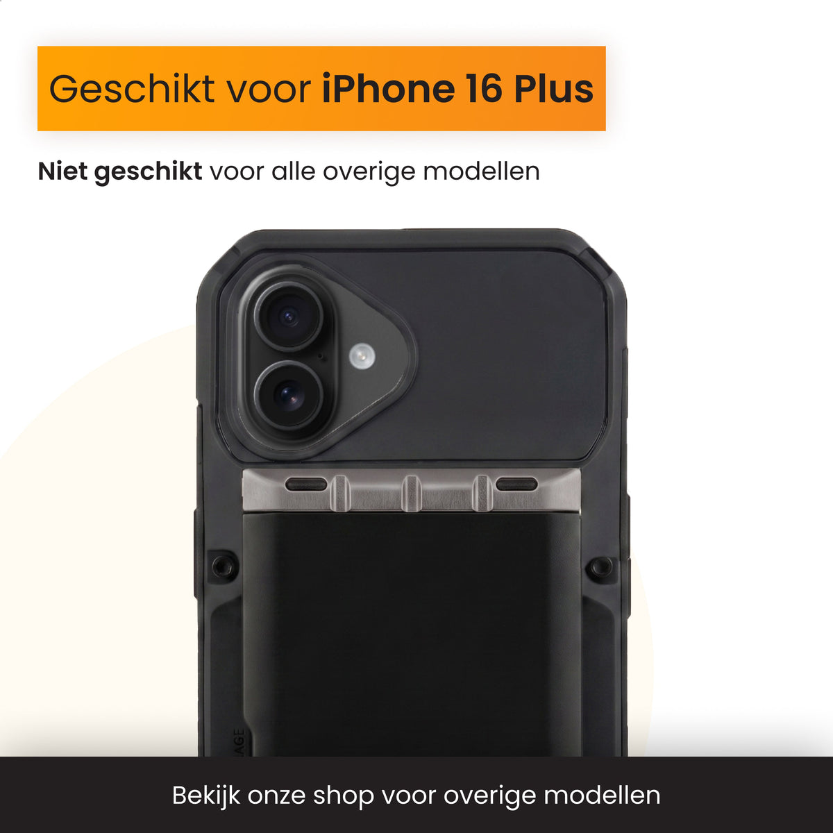 R2B iPhone 16 Plus Hoesje met Pasjeshouder - Incl. Screenprotector - 4 Pasjes
