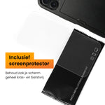 R2B iPhone 16 Plus Hoesje met Pasjeshouder - Screenprotector - 3 Pasjes - Stevig & Beschermend - Zwart - Telefoonhoesje