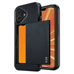R2B iPhone 16 Plus Hoesje met Pasjeshouder - Screenprotector - 3 Pasjes - Stevig & Beschermend - Zwart - Telefoonhoesje