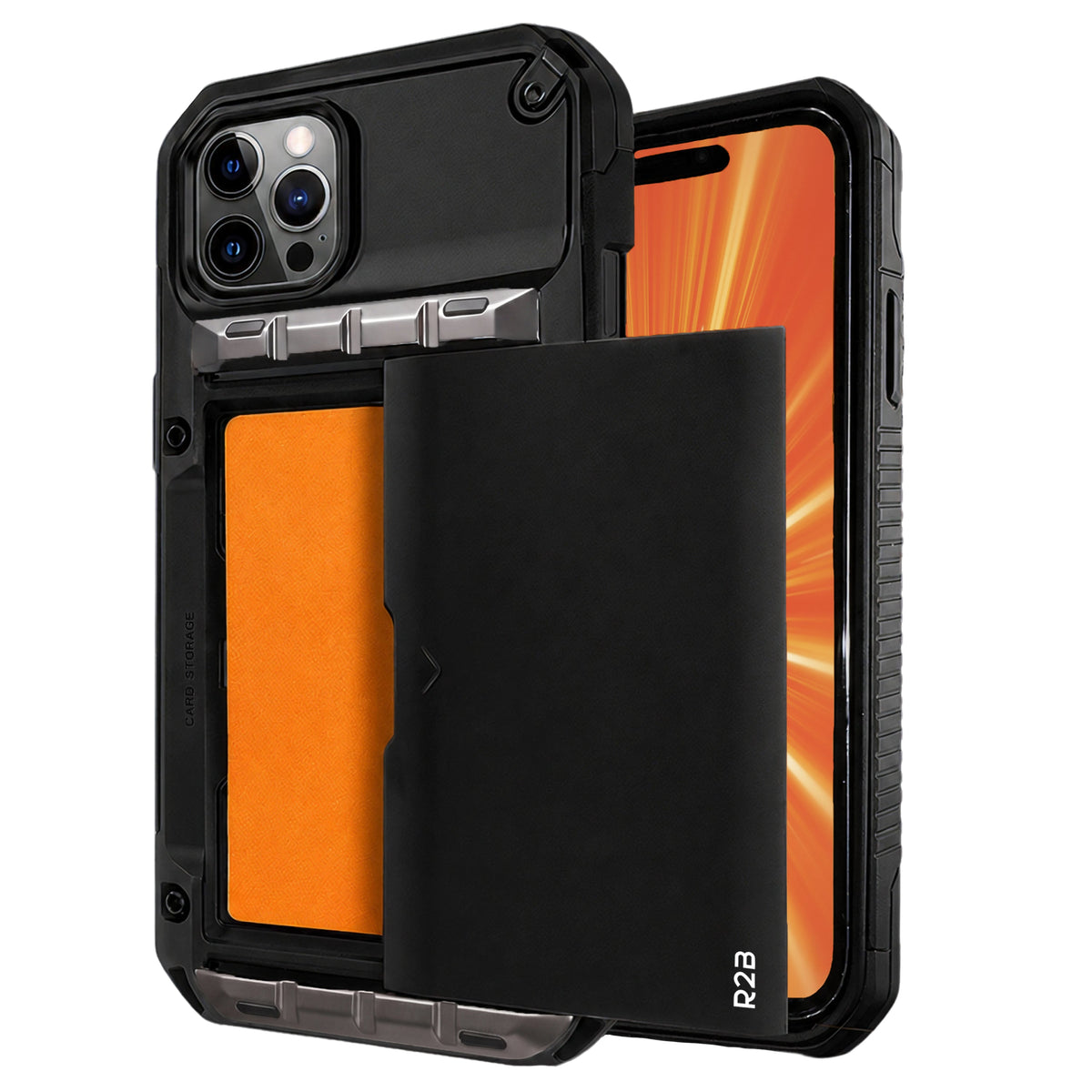 R2B iPhone 16 Pro Hoesje met Pasjeshouder - Incl. Screenprotector - 4 Pasjes