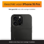 R2B iPhone 16 Pro Hoesje met Pasjeshouder - Screenprotector - 3 Pasjes - Stevig & Beschermend - Zwart - Telefoonhoesje