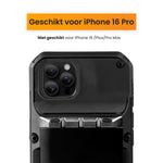 R2B iPhone 16 Pro Hoesje met Pasjeshouder - Screenprotector - 4 Pasjes - Robuust & Beschermend - Zwart