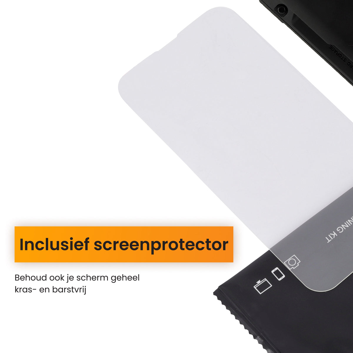 R2B iPhone 16 Pro Hoesje met Pasjeshouder - Screenprotector - 4 Pasjes - Robuust & Beschermend - Zwart