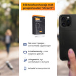 R2B iPhone 16 Pro Max Hoesje met Pasjeshouder - Screenprotector - 3 Pasjes - Stevig & Beschermend - Zwart