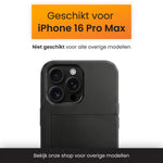 R2B iPhone 16 Pro Max Hoesje met Pasjeshouder - Screenprotector - 3 Pasjes - Stevig & Beschermend - Zwart