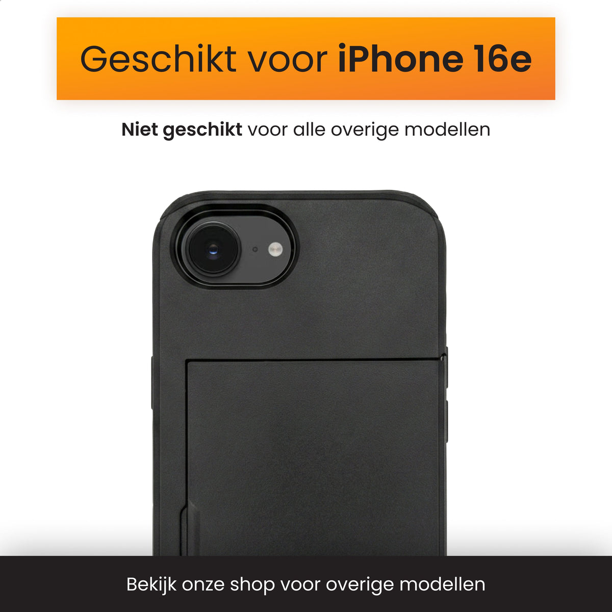 R2B iPhone 16e Hoesje met Pasjeshouder - Incl. Screenprotector - 3 Pasjes