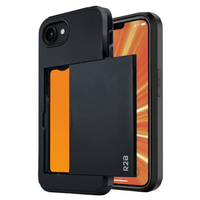 R2B iPhone 16e Hoesje met Pasjeshouder - Screenprotector - 3 Pasjes - Stevig & Beschermend - Zwart
