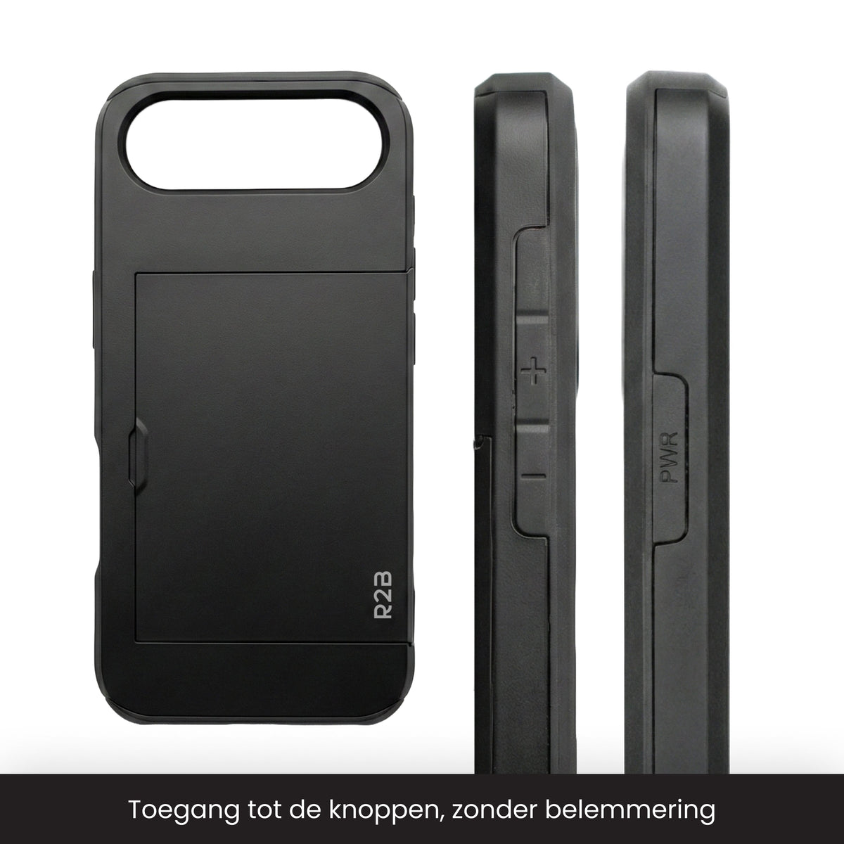 R2B iPhone 17 Air Hoesje met Pasjeshouder - Incl. Screenprotector - 3 Pasjes