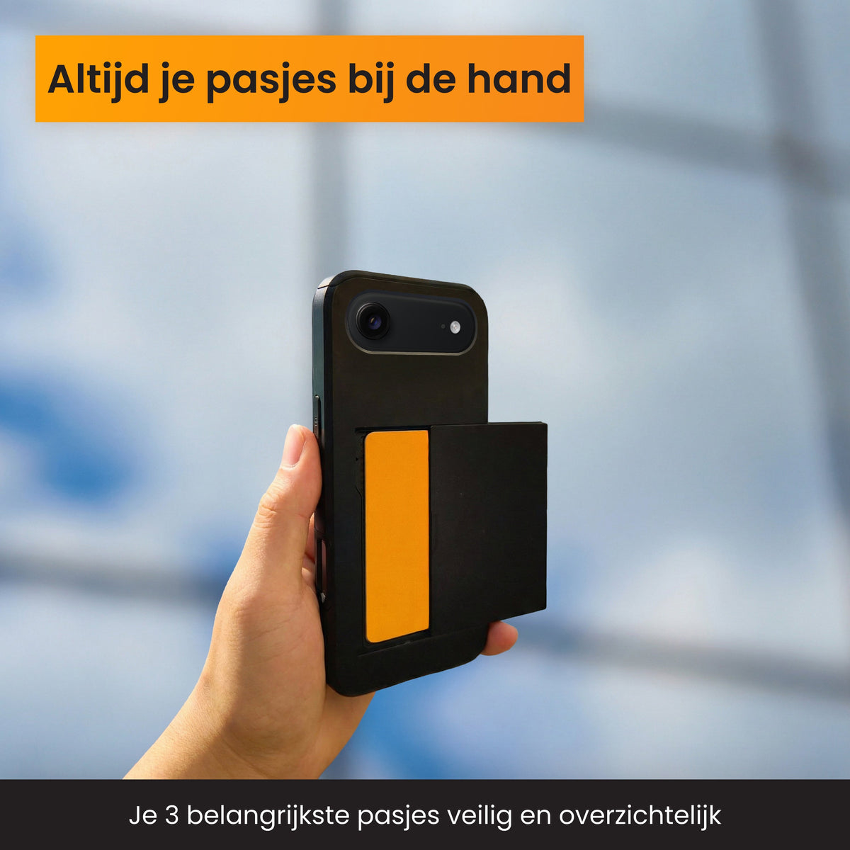R2B iPhone 17 Air Hoesje met Pasjeshouder - Incl. Screenprotector - 3 Pasjes