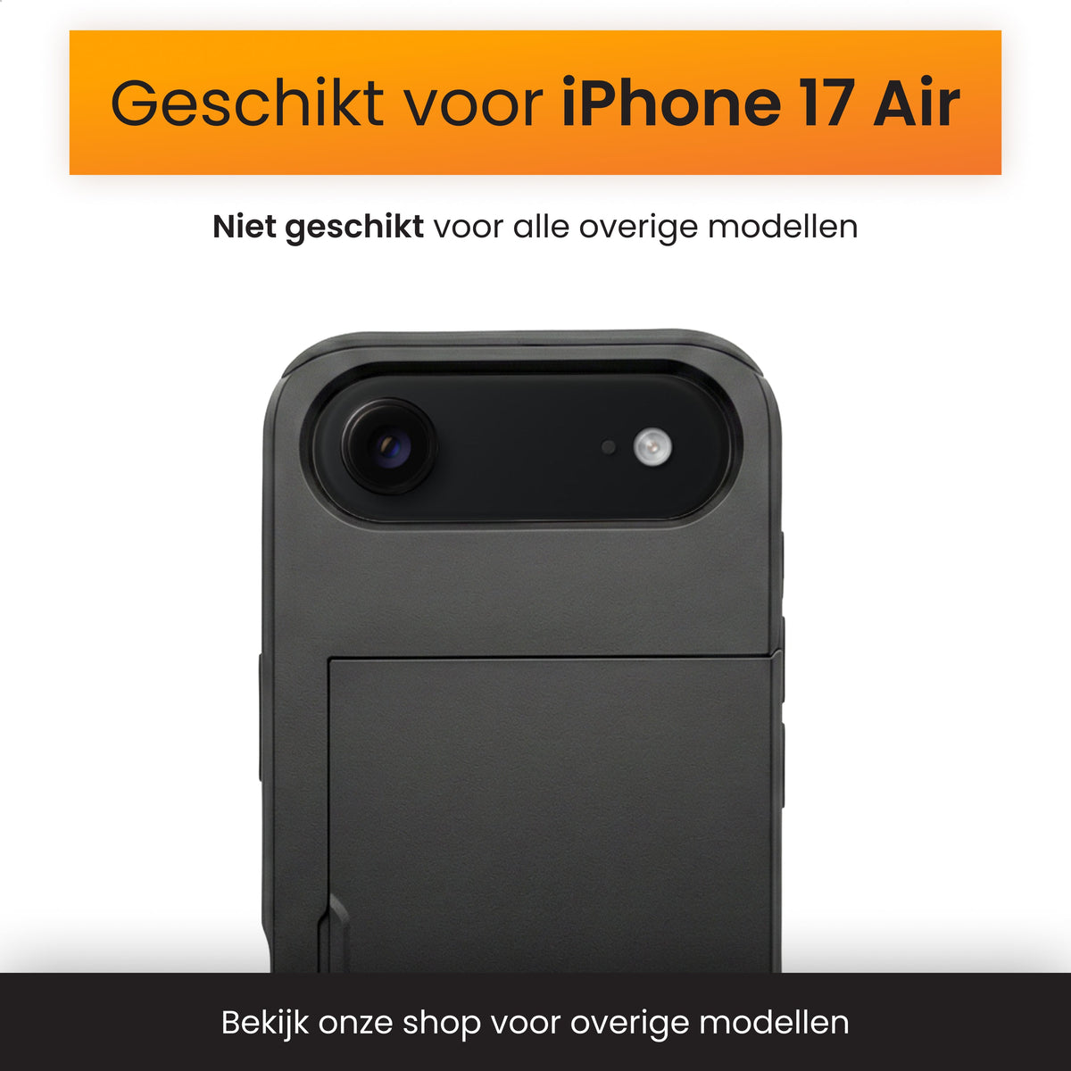 R2B iPhone 17 Air Hoesje met Pasjeshouder - Incl. Screenprotector - 3 Pasjes