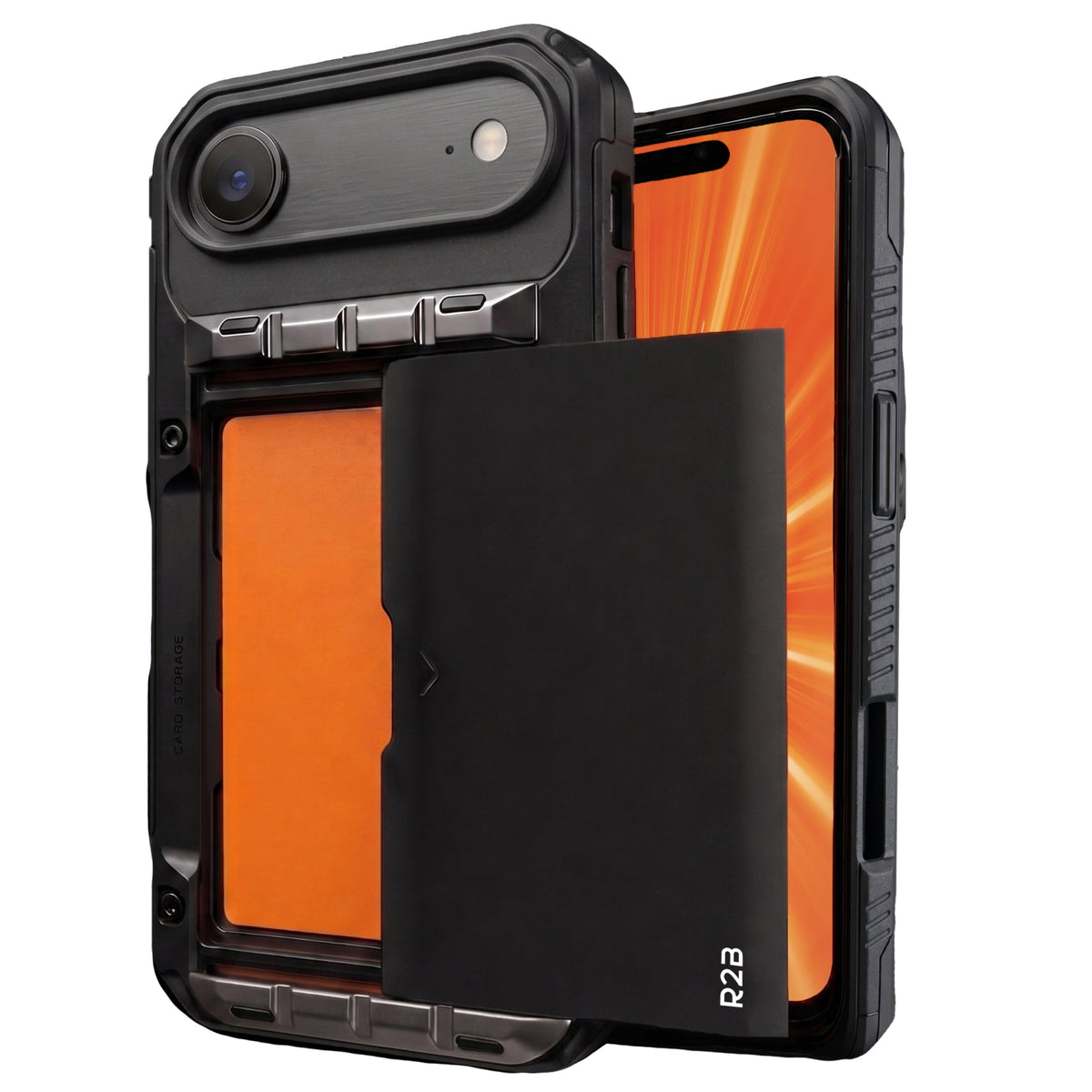 R2B iPhone 17 Air Hoesje met Pasjeshouder - Incl. Screenprotector - 4 Pasjes