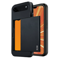 R2B iPhone 17 Air Hoesje met Pasjeshouder - Screenprotector - 3 Pasjes - Stevig & Beschermend - Zwart
