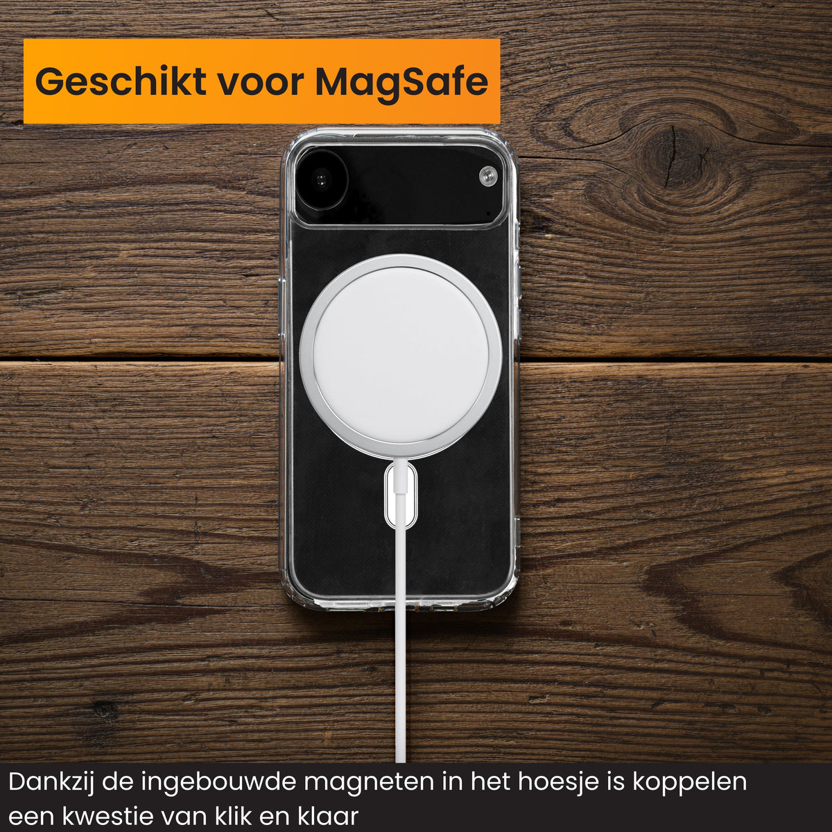 R2B iPhone 17 Air MagSafe Hoesje - Transparant - Incl. Screenprotector