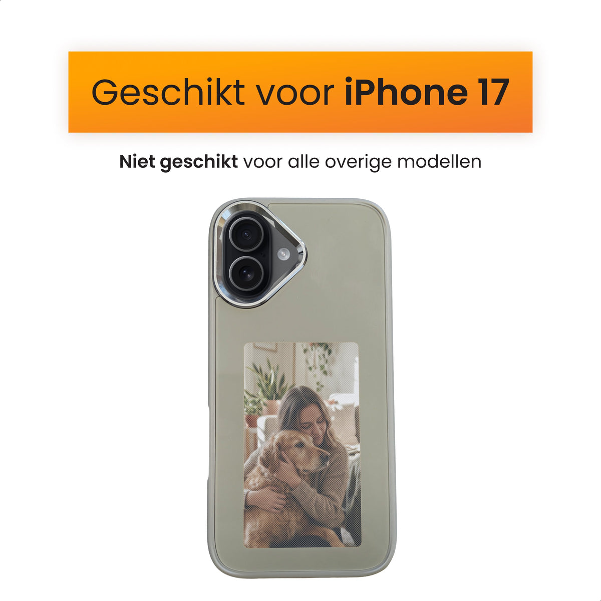 R2B iPhone 17 Hoesje met Foto - Incl. Screenprotector - Grijs