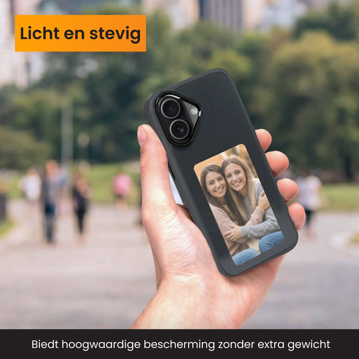 R2B iPhone 17 Hoesje met Foto - Incl. Screenprotector - Zwart