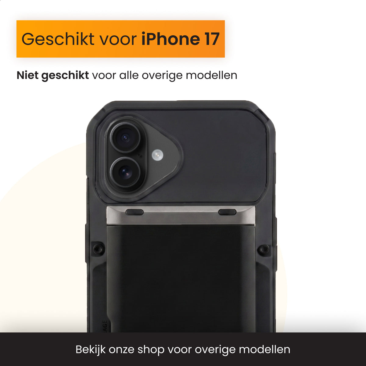 R2B iPhone 17 Hoesje met Pasjeshouder - Incl. Screenprotector - 4 Pasjes