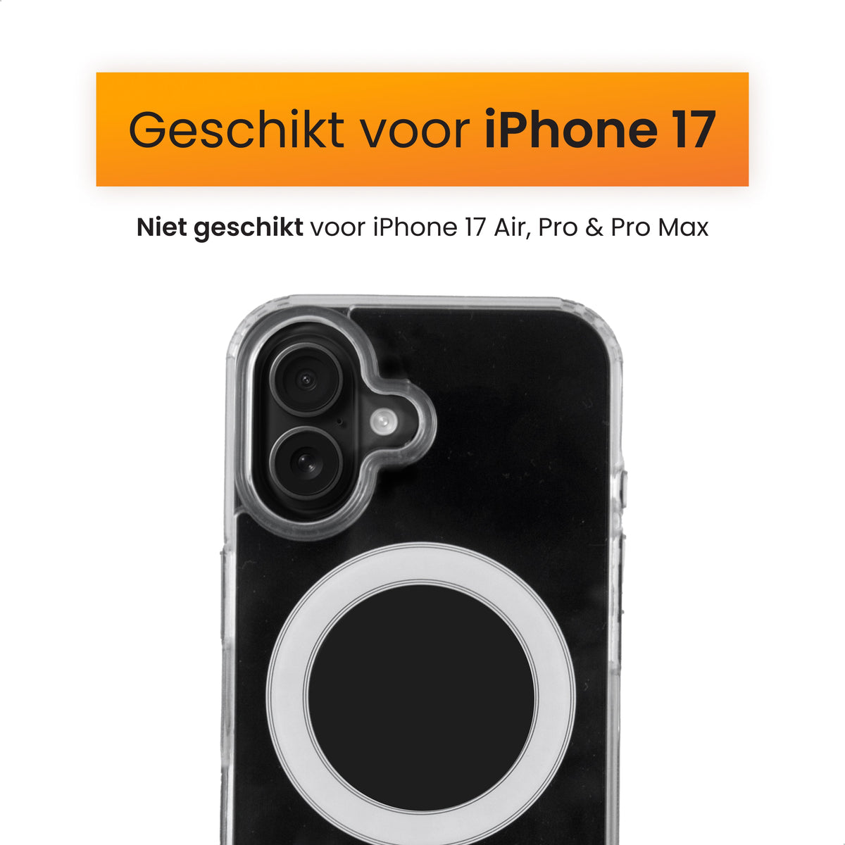 R2B iPhone 17 MagSafe Hoesje - Transparant - Incl. Screenprotector