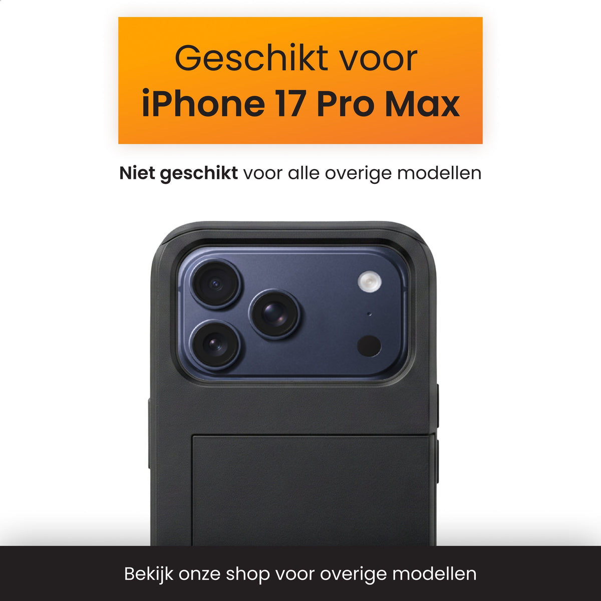 R2B iPhone 17 Pro Max Hoesje met Pasjeshouder - Incl. Screenprotector - 3 Pasjes