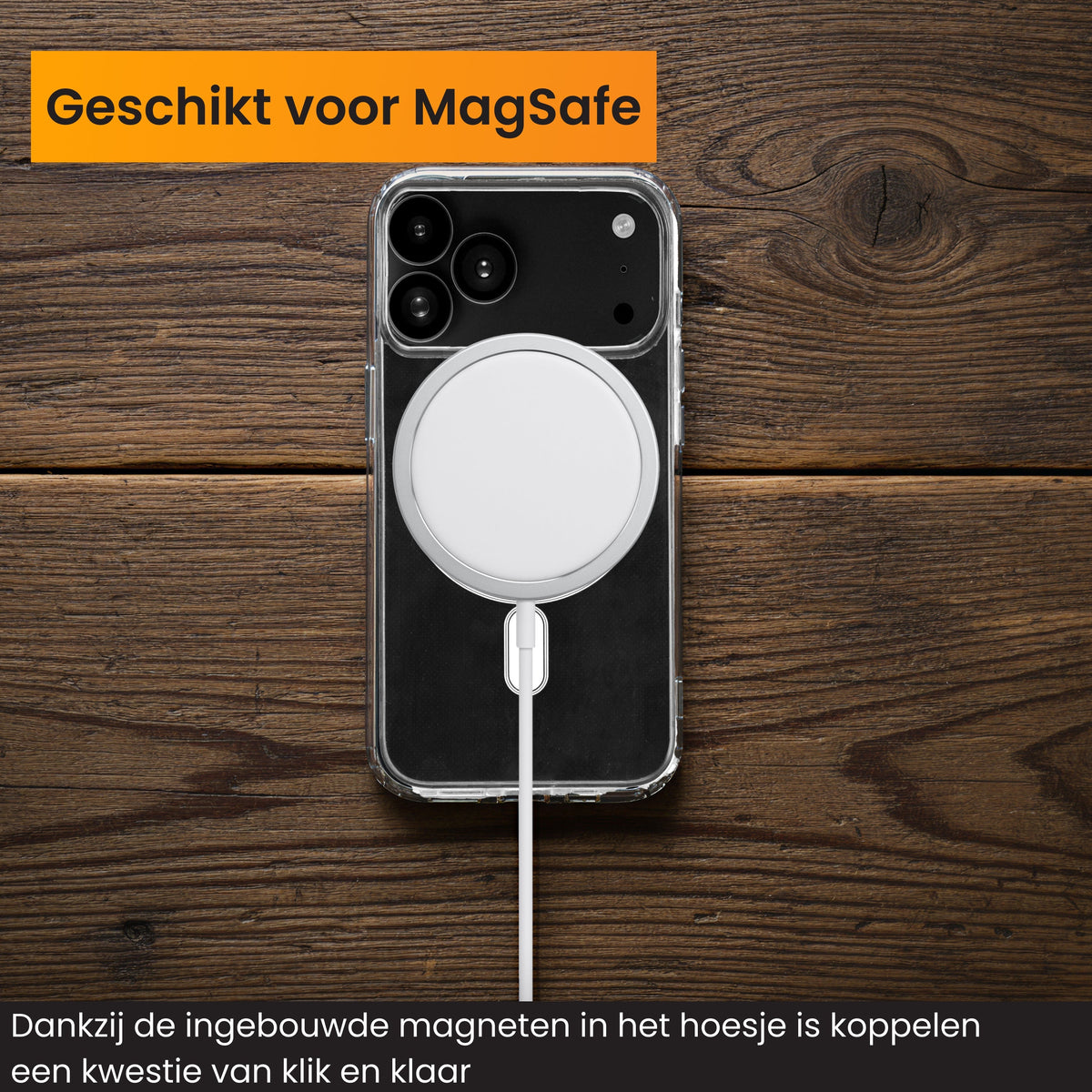 R2B iPhone 17 Pro Max MagSafe Hoesje - Transparant - Incl. Screenprotector