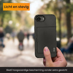 R2B iPhone 17e Hoesje met Pasjeshouder - Screenprotector - 3 Pasjes - Stevig & Beschermend - Zwart