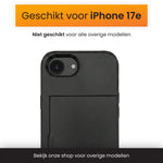 R2B iPhone 17e Hoesje met Pasjeshouder - Screenprotector - 3 Pasjes - Stevig & Beschermend - Zwart