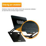 R2B Laptop Standaard Ergonomisch - Verstelbaar & Stevig - Voor Los Toetsenbord & Muis - Zwart - Laptopstandaard