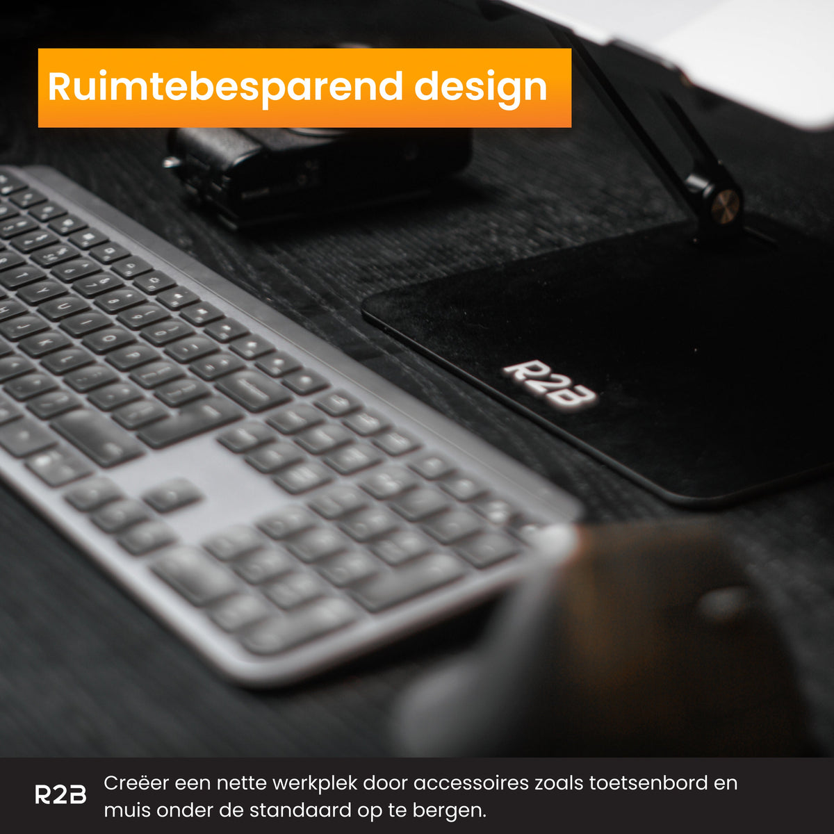 R2B Laptop Standaard Ergonomisch - Verstelbaar & Stevig - Voor Los Toetsenbord & Muis - Zwart - Laptopstandaard